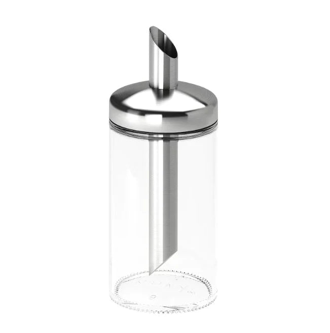 IKEA DOLD Portion Sugar Shaker 15 Cm Height Clear Glass and Stainless Steel