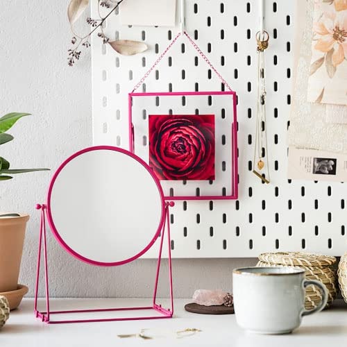 IKEA LASSBYN Table Mirror - Turnable Mirror for Home Decoration - Easy to Rotate - Pink, 17 cm
