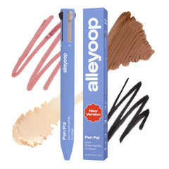 Alleyoop Pen Pal 4-in-1 Makeup Pen - Comes with Eyeliner, Lip Liner, Highlighter Makeup & Eyebrow Pencils for Women - Portable, Touch-Up On the Go - Cruelty-Free, Vegan