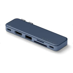 Satechi 6-in-2 USB-C Snap Hub, 4K/60Hz HDMI, for MacBook Neo | USB hub, 45W PD pass-through charging, SD & microSD card readers, 5 Gbps Type-A/Type-C data, for MacBook Neo