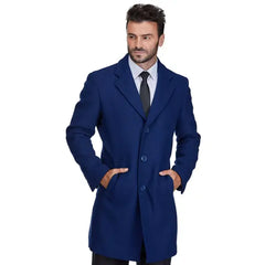 Men's Tailored Wool Blend Notch Collar Wool Blend Walker Car Coat