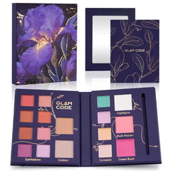 Glam Code Makeup Palette for Face, All in One Cosmetics Pallet for Women & Girls, Travel Size Make Up Palette Includes Eyeshadow, blush, Highlighter, Contour Powder, Concealer & Mirror