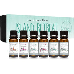 Barnhouse Blue Premium Fragrance Oil Sets – Island Retreat & Sweet Treats Collections – 6-Piece Scented Oils for Candle, Soap & DIY Making – 10ml Bottles