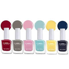 Claraline Nail Polish Set, 6 Trendy Colors, Non-toxic, Eco-Friendly, Quick Dry, All Seasons Skin Tones, Professional Manicure for Women and Girls
