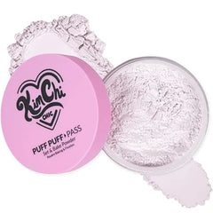 KimChiChic Beauty Puff Puff Pass Set and Bake Setting Powder for Makeup, Extra Fluffy Loose Face Powder Poof, Soft Natural Face Makeup for Uneven Skin Tone