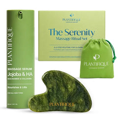 PLANTIFIQUE Korean Vitamin C Face Massage Serum Hydrating Anti Aging Collagen & Peptides Formula Perfect for Gua Sha Facial Massage & Even Skin Tone Glow