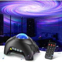 HODANS Northern Galaxy Light Aurora Projector with 33 Light Effects, Night Lights LED Star Projector for Bedroom Nebula Lamp, Remote Control, White Noises, Bluetooth Speaker for Parties Black