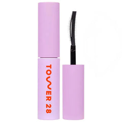 Tower 28 MakeWaves Vegan Black Mascara - Volumizing & Lengthening Mascara for Sensitive Eyes - With Aquaflex Technology for Humidity-Proof Lift - Hypoallergenic Eye Makeup