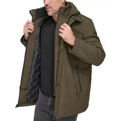 Men's Harcourt Car Coat with an Attached Self Fabric Bib