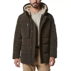 Men's Yarmouth Micro Sheen Parka Jacket with Fleece-Lined Hood
