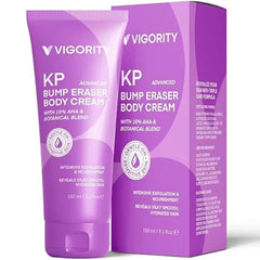Vigority Keratosis Pilaris Treatment Cream with Lactic Acid KP Body Bump Exfoliating Moisturizer for Rough, Bumpy, Dry & Flakey Skin, Strawberry Legs