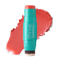 Thrive Causemetics Triple Threat Color Stick: Cream Blush Stick with Vitamin E, Evening Primrose Oil, Waterproof Smudge Proof Face Makeup Formula