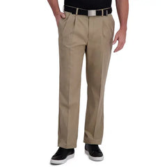 Haggar Men Performance Flex Classic Fit Pleat Front Pant