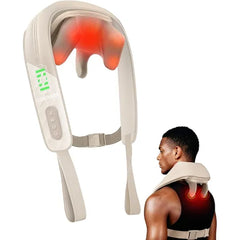 Snailax Cordless Neck Massager with Heat, Kneading Neck and Shoulder Massager Deep Tissue, Shiatsu Back Pillow, 2 Heating Levels,Gifts for Mom Dad