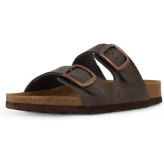 CUSHIONAIRE Lang Slip On Cork Footbed Womens Sandals - Comfortable Slides with Adjustable Buckle Flat Sandals for Women 2025