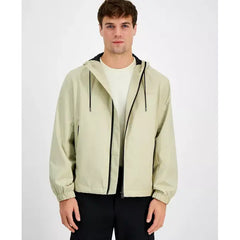Men's Slim-Fit Lightweight Hooded Water-Repellent Windbreaker Jacket