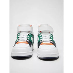 Colourblock High Top Sneakers with Hook and Loop Closure white