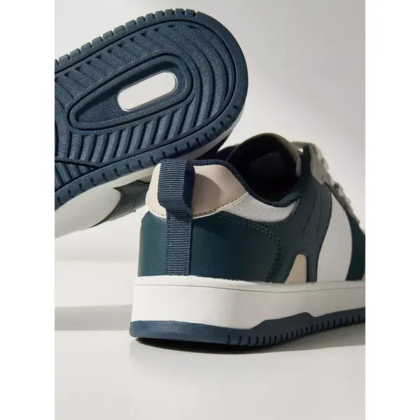 Panelled | Sneakers with Lace-Up Closure - Blue