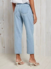 MAX FASHION Straight Fit Ankle Length Jeans-Blue