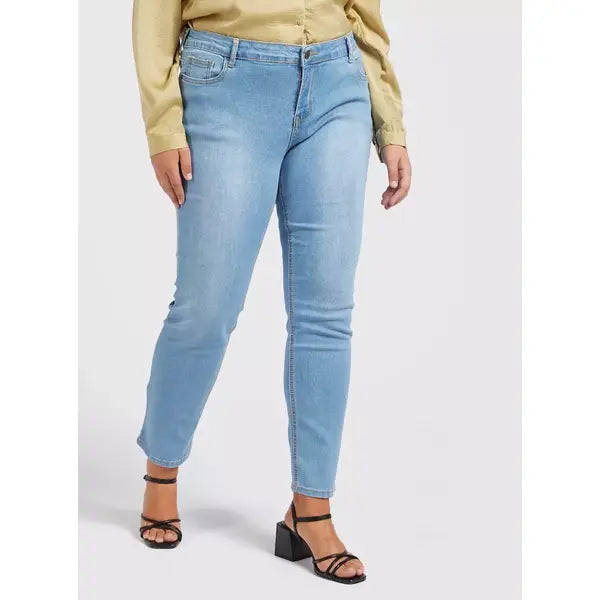 MAX FASHION Full Length Skinny Fit Mid-Rise Jeans with Pocket Detail-Blue