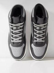 Panelled | Hi-Top Sneakers with Lace-Up Closure