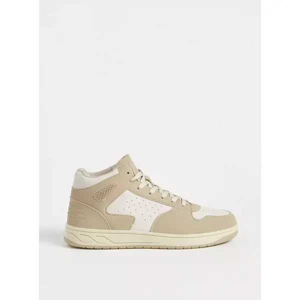 Panelled | Hi-Top Sneakers with Lace-Up Closure