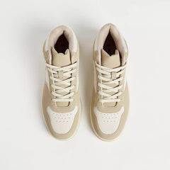 Panelled | Hi-Top Sneakers with Lace-Up Closure