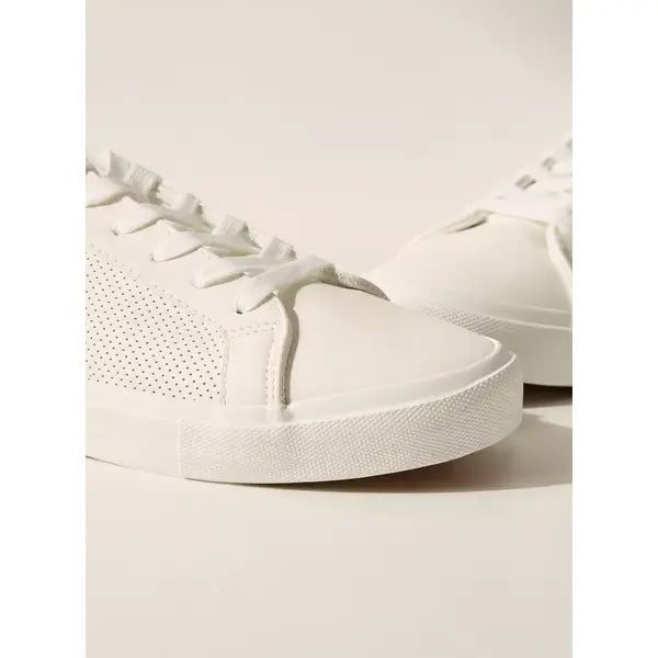 Textured | Low Ankle Sneakers with Lace-Up Closure