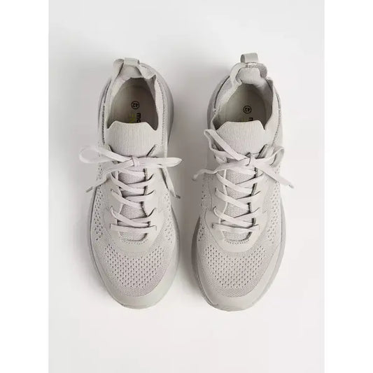 Textured | Lace-Up Sports Shoes - Gray