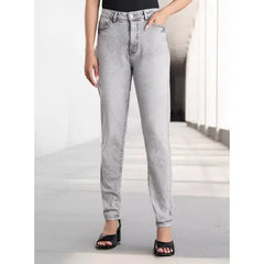 MAX FASHION Plain Skinny Fit Jeans-Gray