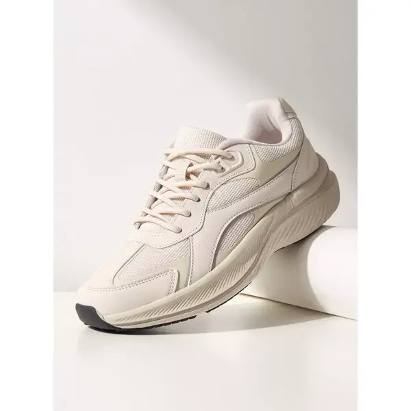 Panelled Sports Shoes with Lace-Up Closure