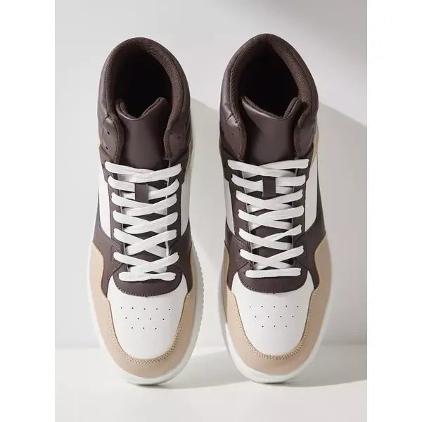 Colourblock | High-Top Sneakers with Lace-Up Closure