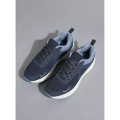 Mesh Sports Shoes with Lace-Up Closure - Blue