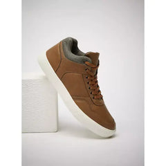 Plain Lace-Up Sneakers Brown