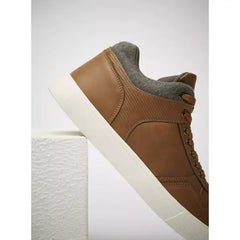 Plain Lace-Up Sneakers Brown