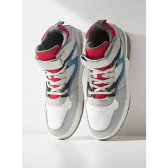 Plain High Top Trainers with Lace-Up Closure gray
