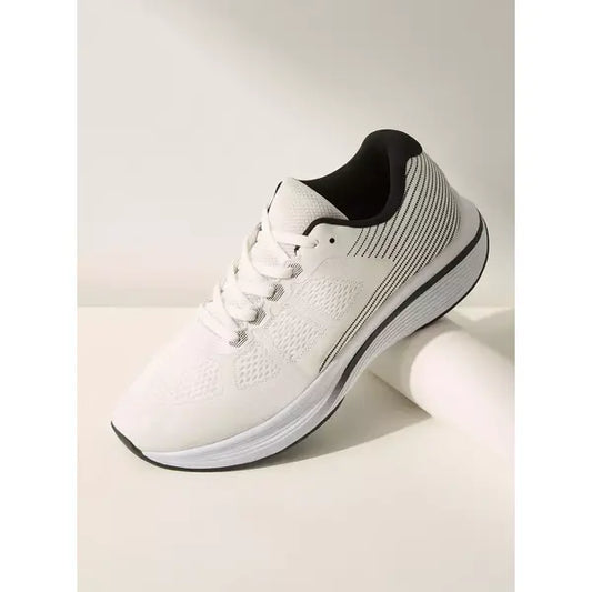 Textured | Sports Shoes with Lace-Up Closure - White