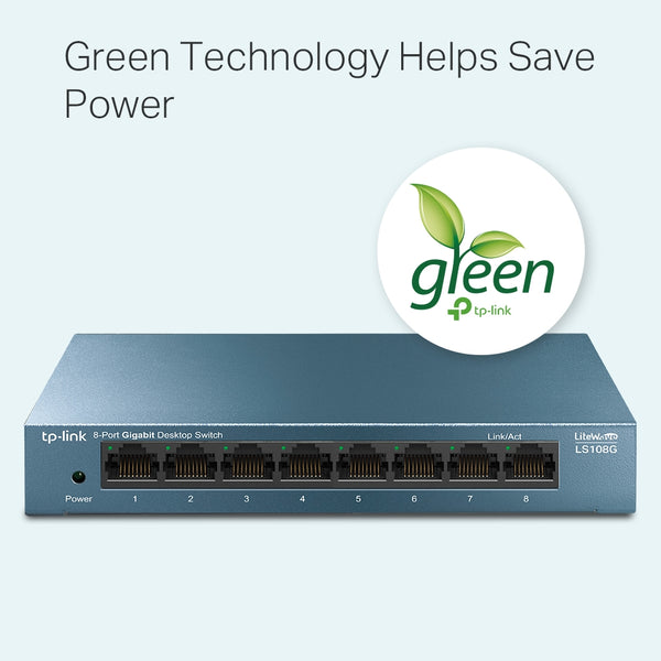 TP-Link LiteWave LS108G 8-Port 10/100/1000Mbps Desktop Network Switch