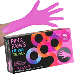FRAMAR Pink Gloves Disposable Latex Free Pink Nitrile Gloves