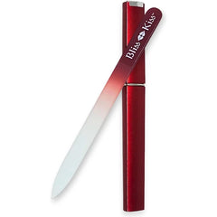 Bliss Kiss Simply Czech Crystal Glass Nail File w/ Case & Sleeve – Gentle, Durable Manicure Tool for Natural Nails (Small & Large Sizes)