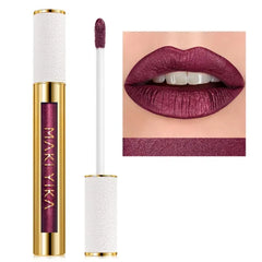MAKI YIKA Metallic Pink Lipstick Long Lasting Hot Pink Lipsticks for Women, High Shine Glitter Lipstick No Smudge Transferproof Liquid Lip Gloss