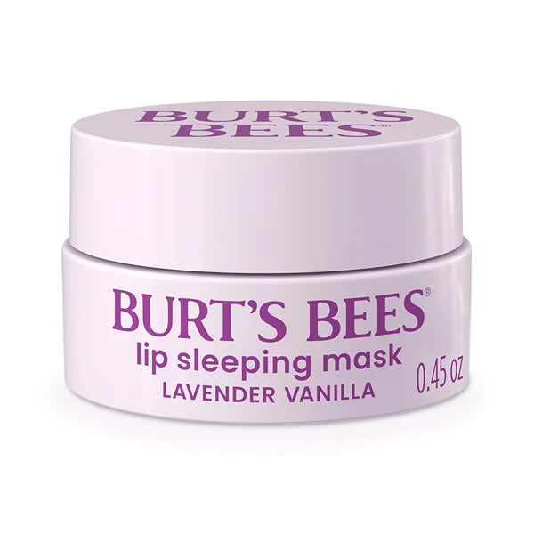 Burt's Bees Overnight Lip Sleeping Mask Duo - Lavender Vanilla & Moonlight Orchard with Hyaluronic Acid and Squalane, Hydrating Lip Treatment Stocking Stuffers Christmas Gifts, 2 x 0.45 oz