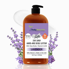 RaGaNaturals Shea Butter Body Lotion – Unscented, Lavender & Mango, Hydrating & Nourishing with Vitamin E, B5, Argan & Avocado Oils, Vegan & Cruelty-Free