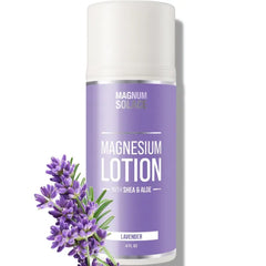 Magnum Solace Magnesium Lotion Super Concentrated Made with Aloe and Shea For Leg Cramps, Sore Muscles & Joints, Rejuvenation Safe for Kids, Made in the USA