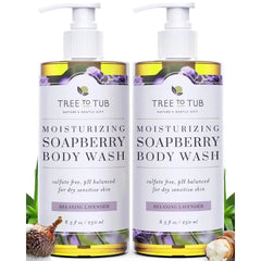 Tree to Tub Body Wash for Dry Skin & Sensitive Skin - pH Balanced Moisturizing Body Wash, Hydrating Sulfate Free Body Soap for Women & Men w/Organic Shea Butter, Natural Aloe