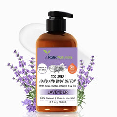 RaGaNaturals Shea Butter Body Lotion – Unscented, Lavender & Mango, Hydrating & Nourishing with Vitamin E, B5, Argan & Avocado Oils, Vegan & Cruelty-Free