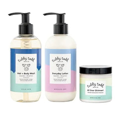 TUBBY TODD 3 Step Baby Bath & Skincare Routine The Regulars Bundle Baby Shampoo and Body Wash,Everyday Lotion & All Over Ointment Fragrance Free