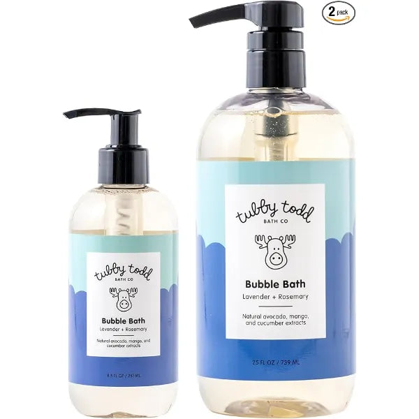 TUBBY TODD Bubble Bath for Kids, Toddlers & Babies Hypoallergenic, Non Irritating Sensitive Skin Bubble Bath 2 Pack