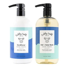 TUBBY TODD Hair Duo Baby Shampoo and Conditioner Set Gentle & Moisturizing Hair Care Hypoallergenic, Non Irritating For Newborns, Toddlers & Kids Fragrance Free