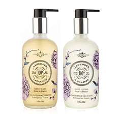 La Chatelaine Hand Wash & Lotion Set | Sulfate Free | Frosted Glass Bottles | Nourishing Shea Butter Formula | Natural and Organic | Made in France | 2 x 8.1 oz